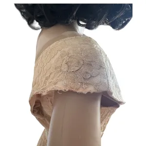 Vintage 1950s 1960s Handmade Champagne Lace Tulle Party Dress XS thumbnail 16