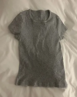 Grey Ribbed Brandy Melville Top thumbnail 1