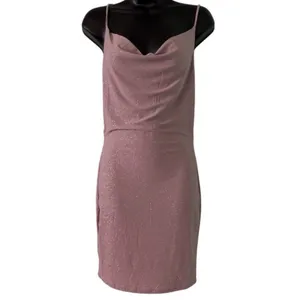 Triple Seven Pink Taupe Sparkling Mini Cocktail Party Cross Back Dress Sz Small thumbnail 3