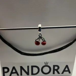 Pandora Asymmetrical Cherry Fruit Dangle Charm 791583C01 S925 ALE Red Enamel thumbnail 2