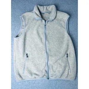 Vintage Eddie Bauer Vest Womens Tan Sherpa ‎ Fleece Full Zip Medium Polartec thumbnail 3