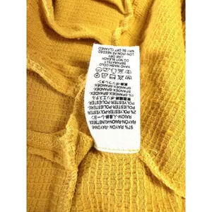 Free People Summer Struttin Mini Dress Golden Yellow Henley Waffle Ruffle Medium thumbnail 12
