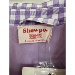 NWT‎ Showpo Quick to Win purple gingham blazer size US6 thumbnail 2