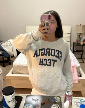 Georgia Tech Champion Sweatshirt off the shoulder thumbnail 1