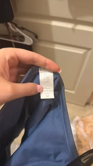 Blue tank top with built in bra Size M thumbnail 3