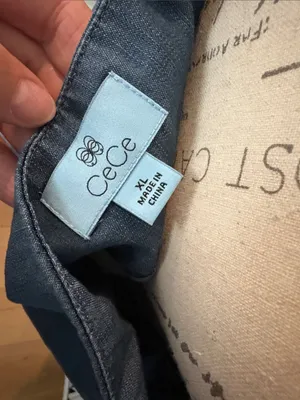 CeCe XL Blue Scallop-Edge Chambray Camisole thumbnail 5