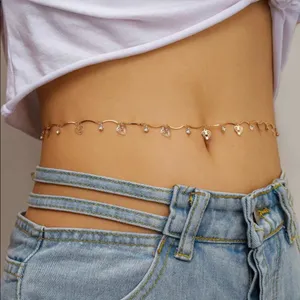 Gold Heart & Bling Charm waist chain body chain thumbnail 2