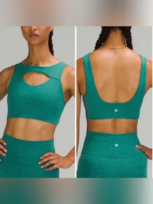 Lululemon Everlux cut out teal lagoon medium support train bra, size 6 athletic thumbnail 2