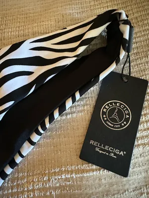 Relleciga Swimsuit Bikini Bottom Black And White Size M NWT thumbnail 2