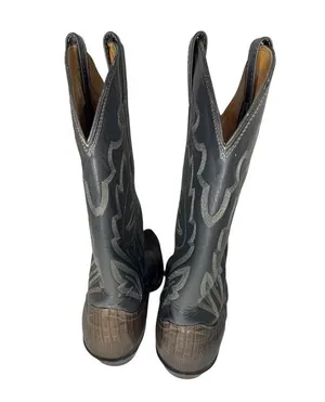 Justin Iguana Lizard Grey Western Cowboy Boots Size 8.5 thumbnail 5