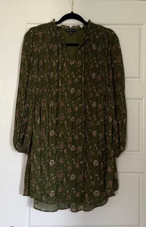Skies are Blue green floral minidress thumbnail 1