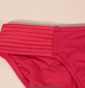 NWT Quilted Hipster Bikini Bottoms in Persian Pink thumbnail 5