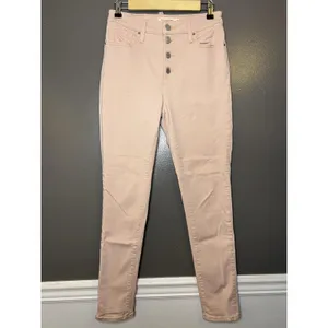 Levis 721 High Rise Skinny Jeans Womens W29 L30 Light Pink Button Fly Denim thumbnail 2