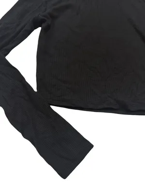 Full Tilt Black Ribbed Knit Long Sleeve Crop Top Shirt Turtleneck Medium Women's thumbnail 6