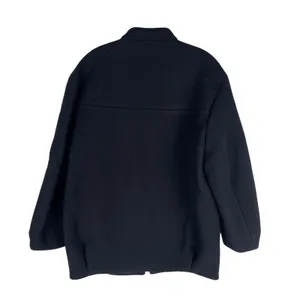 Zara Monteco Wool Front Zip Oversized Bomber Jacket Black Size XS thumbnail 8
