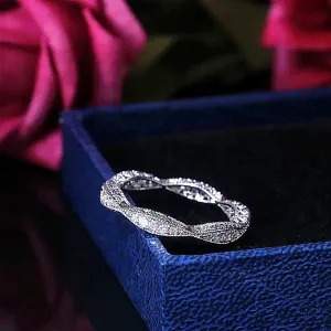 Boutique NEW Women's Gold‎ Plated Silver Eternity Simulated Diamond Band Ring Sz 10 thumbnail 11