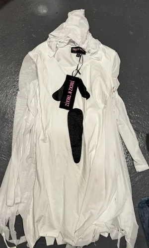 Dolls Kill White Top with Black Accents thumbnail 1