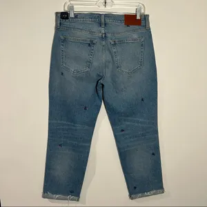 Lucky Brand Sienna Mid Rise Slim Boyfriend Jean Size 4/27 Floral‎ Embroidered thumbnail 5
