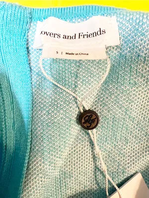 Lovers + Friends Marva Seafoam Knit Full Zip Back Crewneck Sweater Crop Tank thumbnail 7