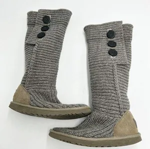 UGG Australia Cardy Classic Knit Tall Sweater Boots Gray Women Size 7 thumbnail 1
