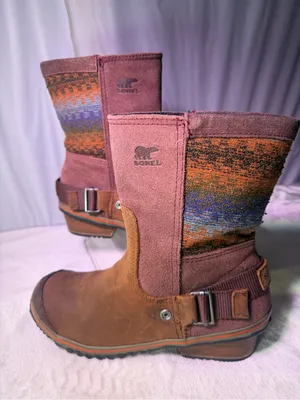 Sorel Women's Brown & Burgundy Leather Suede Mid-Calf Boot thumbnail 2