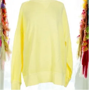 Aerie Rare Oversized Bright Yellow Chill Out Pull Over Sweatshirt SP; S/M thumbnail 3