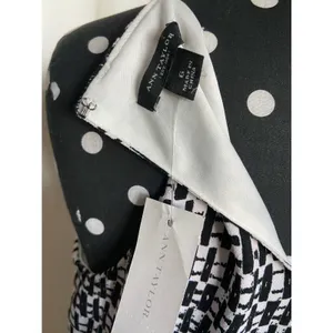 Ann Taylor Womens Dress Size 6 Black White Fit & Flare Sleeveless‎ Textured NEW thumbnail 5
