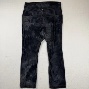 Lululemon Align Super High-Rise Crop 21” Diamond Dye Black Gray Size 12 thumbnail 2