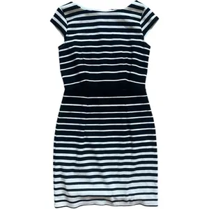 Womens Ann Taylor Loft Black & White Chic Sheath Dress - Sz 0 Petite 0P thumbnail 2