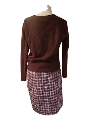 Calvin Klein Burgundy Faux-Wrap Knit Sweater thumbnail 3