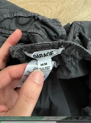 Garage Washed Black Cargo Parachute Joggers thumbnail 5