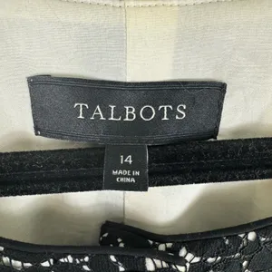 Talbots Black Floral Lace Overlay 3/4 Sleeve Crew Neck Line Button‎ Up Blazer 14 thumbnail 6