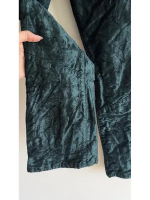 Free People Green Velvet Crop Bootcut Pants Size 28 Emerald Stretch thumbnail 9