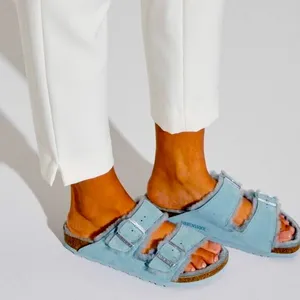 Birkenstock Arizona Shearling Light Blue Sandals Women’s Size 6/6.5 thumbnail 1