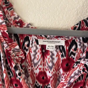 Stylish Red & White Printed Women's Dress by Beach, Lunch, Lounge. Size xl thumbnail 2