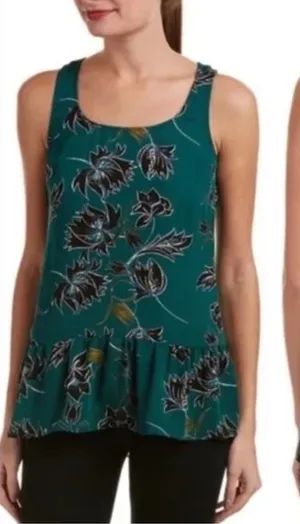 Cabi Zoe Floral Sleeveless Ruffle Blouse thumbnail 1