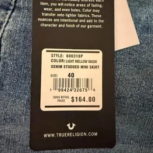 True Religion Studded Denim Mini Skirt Light Mellow Wash thumbnail 9