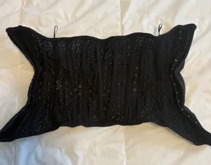 ZARA Lace Corset Top Black thumbnail 1