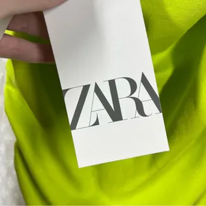 Zara NWT Lime Green Asymmetric Bodycon Midi‎ Dress thumbnail 6