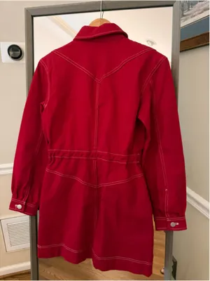 Women's 7 For All Mankind Red Denim Dress , Size 2 thumbnail 3