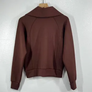 NWT Spanx AirEssentials Half Zip Sweatshirt Espresso Brown Pullover Size Small thumbnail 3