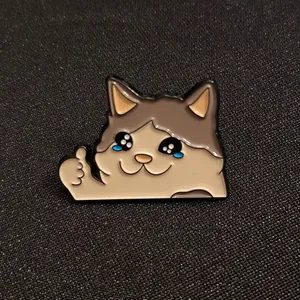 Emotional Kitty lets us know, Hey! It’s all good! Enamel pin or magnet thumbnail 1