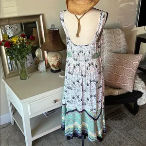 Mantaray white boho novelty monkey pineapple floral sleeveless maxi dress 14​ thumbnail 7