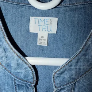 Time & Tru Blue Long-sleeve Minj Shirt Denim Belted Dress(Size XL 16/18) thumbnail 8