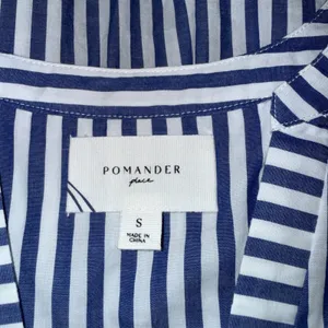 Pomander Place Dress Women S Blue White Good Striped Tiered Cotton Mini Y20971T thumbnail 6