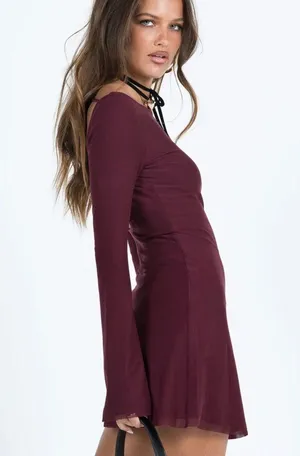 Princess Polly - LUKEA LONG SLEEVE MINI DRESS MAUVE thumbnail 6