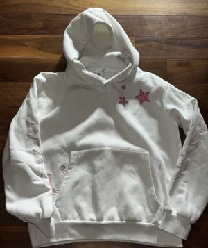 Altar’d State Cream Hooded Star Sweatshirt thumbnail 1