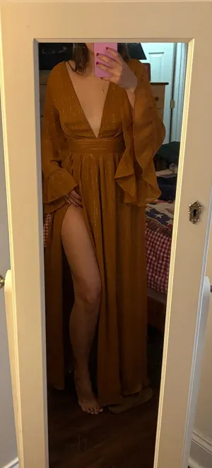 Beautiful orange and gold dress! thumbnail 1