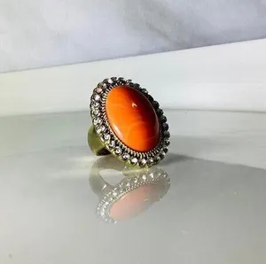 INC Large Coral Stone Ring thumbnail 1
