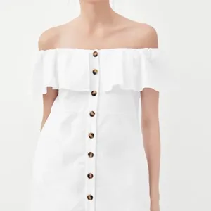 ✨ Zara Off-the-Shoulder Button Dress with Ruffles✨ thumbnail 5